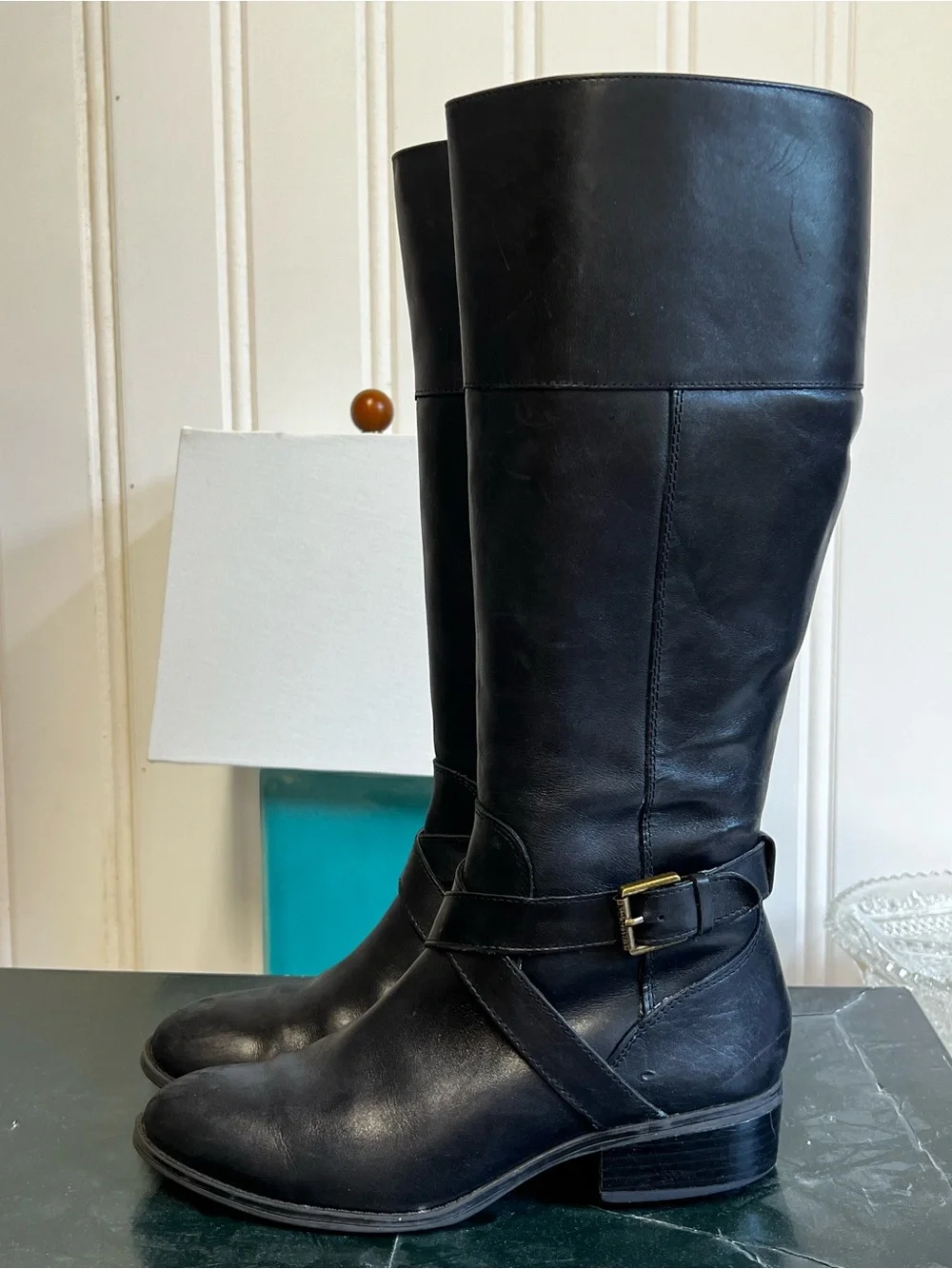 Black Leather Ralph Lauren Riding Boots size 7